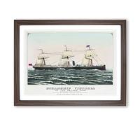 Steamship Victoria Of The Anchor Line Vintage Framed Print | A4 Walnut Framed Wall Art | Ready to Hang | Classic Nature Picture | Living Room Bedroom Lounge Office
