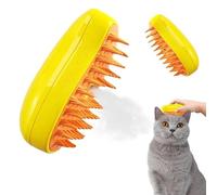 Steamy Cat Brush,3 In1 Cat Steamy Brush,Self Cleaning Steam Cat Brush,Rechargeable Cat Slicker Brush With Liquid Inlet For Long and Short haired Cats Removing Tangled,Eliminate Flying Hair (Yellow)