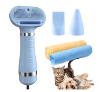 Steamy Cat Brush, 4 in 1 Portable with Steam Slicker Brush,3 Heat Settings Pet Blower, with Fast Drying Towel for Home, Pet Washing Station, Travel,blue