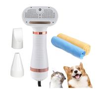 Steamy Cat Brush, 4 in 1 Portable with Steam Slicker Brush,3 Heat Settings Pet Dryer, with Fast Drying Towel for Home, Pet Washing Station, Travel,white