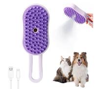 Steamy Cat Brush, Cat Brush with Steam, 3-in-1 Steam Brush, Cat Self-Cleaning Slicker Brush with One Button, Massage Steamer Comb, Dog Brush for Long Hair, Short Hair, Cats, Dogs