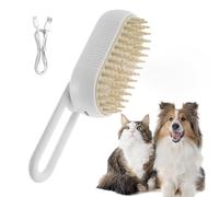 Steamy Cat Brush Cat Steamy Brush with Rotatable Handle Electric Cat Steam Brush Spray Cat Brush Cat Grooming Brush Silicone Self Cleaning Steam Brush for Massage Removing Tangled Loose Hair(White)