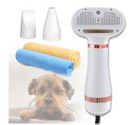 Steamy Pet Brush, 4 in 1 Portable with Steam Slicker Brush,3 Heat Settings Dog Steam Brush, with Fast Drying Towel for Home, Pet Washing Station, Travel,white