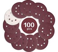 STEBRUAM 100PCS 125mm Sanding Discs 320 Grit, 5 Inch 8 Hole Hook and Loop Sanding Pads for Random Orbital Sander