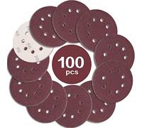 STEBRUAM 100PCS 125mm Sanding Discs 80 Grit, 5 Inch 8 Hole Hook and Loop Sanding Pads for Random Orbital Sander