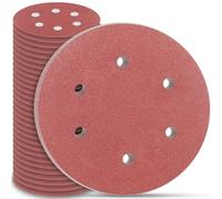 STEBRUAM 225mm Sanding Discs 30Pcs 6 Hole Hook & Loop Sanding Pads, Grit 120 for Drywall & Orbital Sanders
