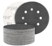 STEBRUAM 50PCS 125mm Dry Wet Sanding Discs 240 Grit, Hook and Loop Sandpaper Silicon Carbide Orbital Sander Discs for Polishing/Metal/Automotive