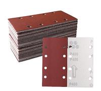 STEBRUAM Sanding Sheets 30 Pieces, 93 x 185mm Square Hook and Loop Sandpaper 8 Holes, Sanding Pads Assorted 400 Grits,Ideal for Sanding, Polishing and Rust Removal Fit Rectangular Sander