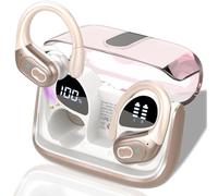 STECEi AI Language Translation Earbuds Real Time, 3-in-1 Translator Earbuds with 6 Translation Modes/164 Language, 75H Bluetooth 5.4 Headphones Translating Device for Travel/Business//Leaning, Rose
