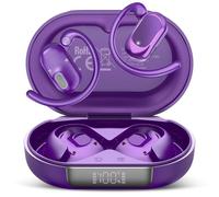 STECEi Open Ear Headphones, Bluetooth 5.4 Wireless Earbuds with Adjustable Ear Hooks, Powerful Sound, Air Conduction Earbuds with Mic, 36H playtime, IPX7 Waterproof Sports Earphones, Purple