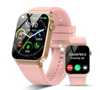 STECEi Smart Watch for Men Women Bluetooth Calls, 1.85" HD Curved Screen Smartwatch with Heart Rate/Sleep Monitor, 110+ Sport Modes, IP68 Waterproof Fitness Watch for Android iOS, Rose