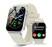 STECEi Smart Watch for Men Women Bluetooth Calls, 1.85" HD Curved Screen Smartwatch with Heart Rate/Sleep Monitor, 110+ Sport Modes, IP68 Waterproof Fitness Watch for Android iOS, White
