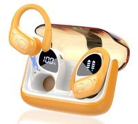 STECEi Wireless Earbuds, 75H Bluetooth 5.4 Headphones Sport with 4 ENC Noise Cancelling Mic, HiFi Stereo Wireless Earphones with Earhooks, IP7 Waterproof Ear Buds for Sport/Running/Gym, Yellow