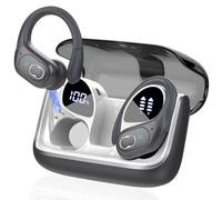 STECEi Wireless Earbuds, 75H Bluetooth 5.4 Headphones Sport with 4 ENC Noise Cancelling Mic, HiFi Stereo Wireless Earphones with Earhooks, IP7 Waterproof Ear Buds for Sport/Running/Gym, Iron Gray