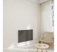 STECH HOMES Horizontal Oval Column Radiator 600x1003mm Anthracite Single