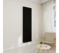 STECH HOMES Vertical Oval Column Radiator 1800x590mm Black Double | Designer Wall-Mounted Central Heating Radiators for Bedrooms & Living Rooms, Traditional Design with Rapid Heat Output