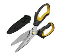Stedi Heavy Duty Scissors Multipurpose Stainless Steel Blade 8 Inch Long with Small Teeth and Protective Cover, Comfortable Non-Slip Grip for Work and Home Use