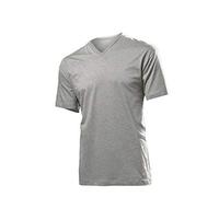 Stedman Apparel Men's Classic-T V-Neck/ST2300 Regular Fit Short Sleeve T-Shirt, Grey Heather, Small