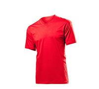 Stedman Apparel Men's Classic-T V-Neck/ST2300 Regular Fit Short Sleeve T-Shirt, Scarlet Red, Medium