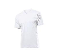 Stedman Apparel Men's Classic-T V-neck/ST2300 T-Shirt, White, Medium
