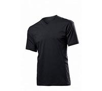 Stedman Apparel Men's Classic-T V-neck/ST2300 T-Shirt, Black Opal, Large