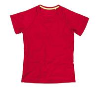 Stedman Apparel Women's Active 140 Raglan/ST8500 Regular Fit Short Sleeve Sports T-Shirt, Crimson Red, Size 16 (Manufacturer Size:X-Large)