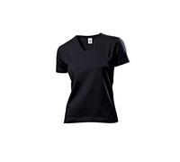 Stedman Apparel Women's Classic-T V-neck/ST2700 T-Shirt, Black Opal, Size 12 (Size:Medium)