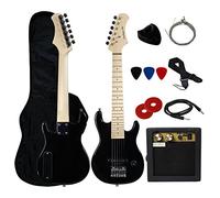 Stedman Pro 30" Inch Kids Electric Guitar Pack With 5-Watt Amp, Gig Bag,Strap,Cable,Strings,Picks,and Wrench,Guitar Combo Accessory Kit-Black