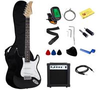 Stedman Pro Beginner Series 39-Inch Electric Guitar with 10-Watt Amp| Case| Strap| Cable| Capo| Picks| Electronic Tuner| Stringwinder and Polish Cloth - Black