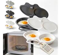 Stedwell Egg Poacher - 2PC Microwave Cooker with Handle for Breakfast，2PC-A | Microwave Egg Poacher Cup, Food-Grade Heat-Resistant PP, Quick Breakfast Prep