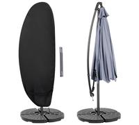 STEECA Patio Waterproof Umbrella Cover, Outdoor Offset Parasol Cover for 12-14 Feet Cantilever Banana Frame Umbrella, Black