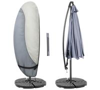 STEECA Patio Waterproof Umbrella Cover, Outdoor Offset Parasol Cover for 7.5-11.5 Feet Cantilever Banana Frame Umbrella