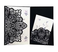 Steedna 50 Pack laser Cut 5 × 7 Inch wedding invitations Crown Quinceanera Invitations Kits with Envelopes Inner Sheets and Rvsp (Black)