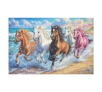 Steeds Charging Through Waves 1000 Piece Jigsaw Puzzle for Adults Jigsaw Family Camping Activity Vibrant Whimsical Design Great Gift for Outdoor Lovers 1000 PCS