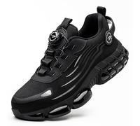 Steeel Toe Work Shoes for Men and Women Lightweight Comfortable Industrial & Construction Safety Shoes, Black, 13.5 Women/11.5 Men