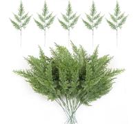 STEEIRO 60 PCS Artificial Pine Branches 12.6 Inch Artificial Green Cedar Sprigs Faux Leaves Pine Stems Picks for Christmas Garland Wreath DIY Crafts Home Decor