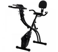 HOMCOM 2-in-1 Folding Exercise Bike Upright Cycling Magnetic w/Resistant Band Bl