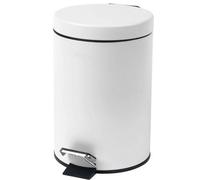 Steel 3 Ltr Pedal Bin Kitchen Bathroom Toilet Rubbish - White
