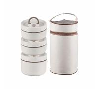 Steel 3 Tier Bento Box Proof Stackable for Work