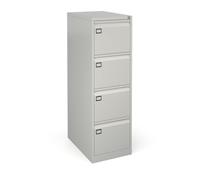 Steel 4 drawer executive filing cabinet 1321mm high - goose grey