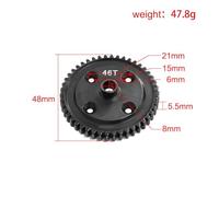 Steel 46T 48T Central Differential Gear E8082 for 1/7 KM Rally WRC Citron C3 RC Rally Car Upgrade Parts(46T)