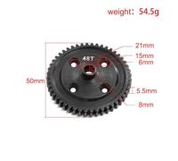 Steel 46T 48T Central Differential Gear E8082 for 1/7 KM Rally WRC Citron C3 RC Rally Car Upgrade Parts(48T)