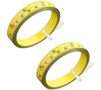 Steel Adhesive Backed Measuring Tape, 2Pcs Table Tape Measure, Metric & Imperial Sticky Ruler for Woodworking, T-Track, Drafting Tables (L-R Reading, 1M)