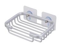 Steel Adhesive Wall-Mounted Organizer Rack for Kitchen & Bathroom - Perforated Dishcloth Basket, Sponge Holder with Loofah Storage, No Drill Bath Tub Organizer, Space-Saving Shelf Bars (1 Set)