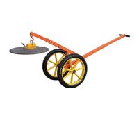 Steel Adjustable Manhole Cover Lift Dolly with 16"/23.5"/27.5" All-Terrain Wheels, Manhole Cover Lifter Dolly with Magnetic Lifter, Swivel Hook, Non-Slip Grip(60cm/23.5in)