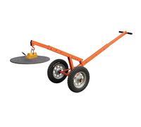 Steel Adjustable Manhole Cover Lift Dolly with 16"/23.5"/27.5" All-Terrain Wheels, Manhole Cover Lifter Dolly with Magnetic Lifter, Swivel Hook, Non-Slip Grip(40cm/16in)