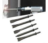 Steel Air Chisel Set with Hex Shank for Heavy Duty Demolition Tasks Including Floor Tile and Corroded Part Removal ()