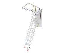 Steel Alloy Access Ladder, Pull Down Attic Stair with Anti-Slip Steps, Folding Loft Staircase for Living Room, Courtyard, Underground Garage