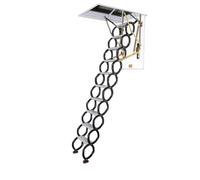 Steel Alloy Access Ladder, Pull Down Attic Stair with Anti-Slip Steps, Folding Loft Staircase for Living Room, Courtyard, Underground Garage