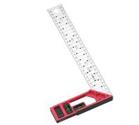 Steel Aluminum Corner Ruler for Carpentry Layout Featuring Positioning Tabs High Visibility Levels and Fast Center Finding Capability (300mm)